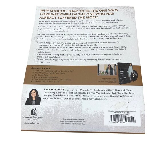 Forgiving What You Cant Forget Study Guide By Lysa TerKeurst Christian Books - Picture 2 of 9